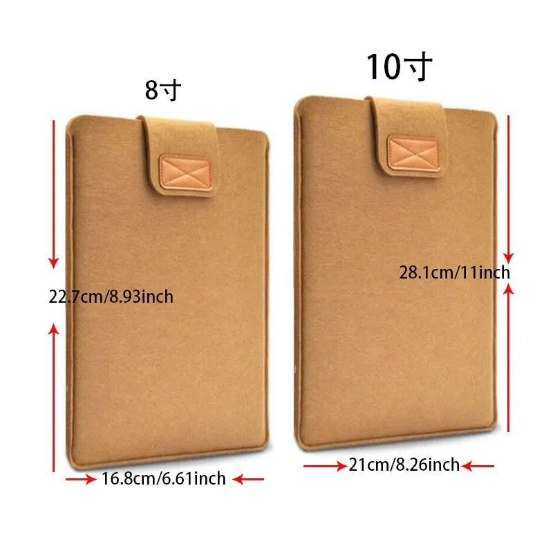 7.9-10'' Sleeve Bag Case Universal Wool Felt Fabric Tablet Cover for ipad 2018 air 1 mini huawei Samsung 10.1 MIpad 4 Pouch Capa