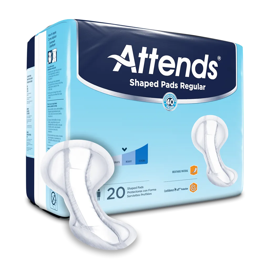 Attends Shaped Pads: Regular, Plus and Super