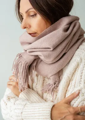 Baby Alpaca Shawl/ Oversized Scarf - Dusty Pink