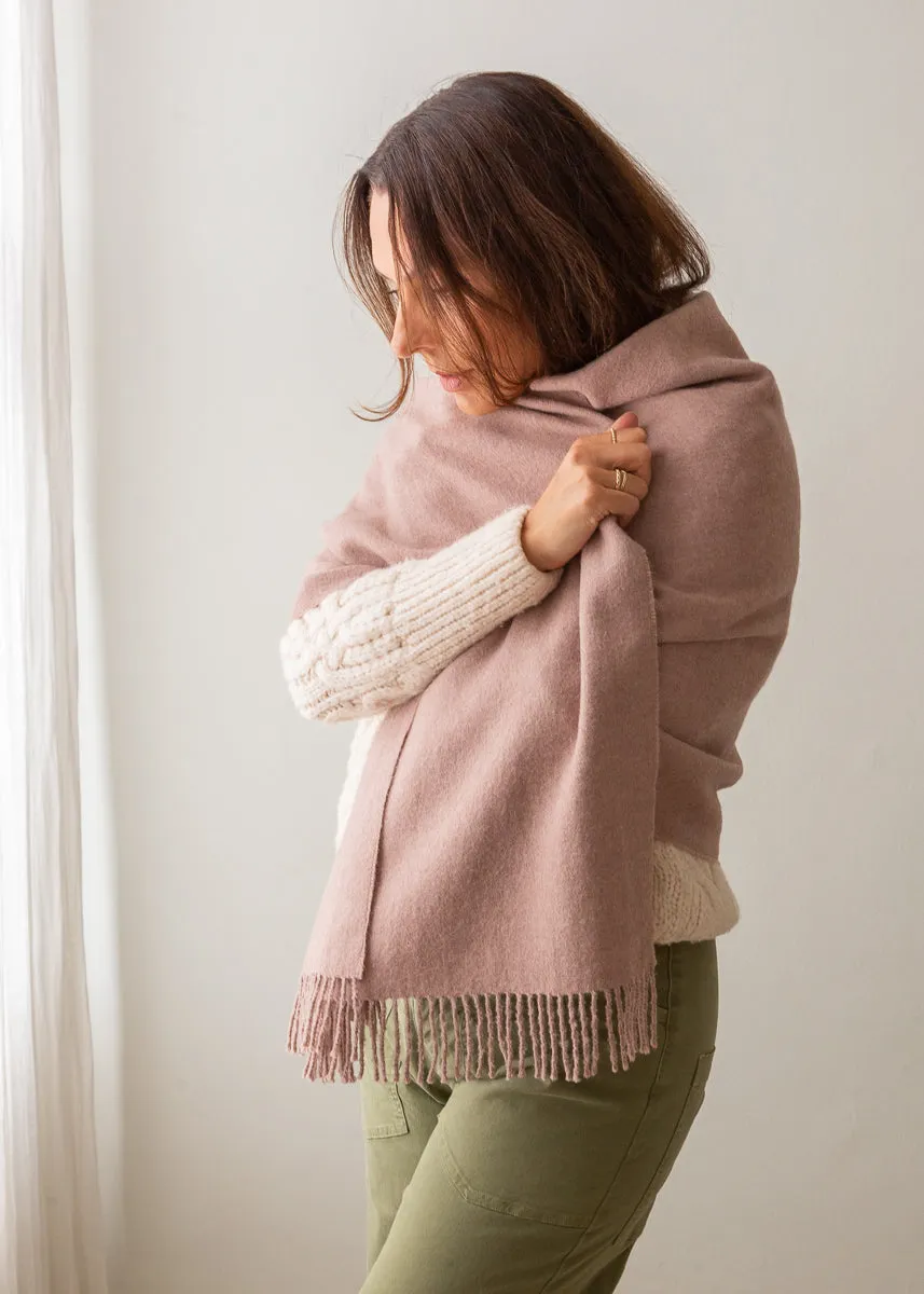 Baby Alpaca Shawl/ Oversized Scarf - Dusty Pink