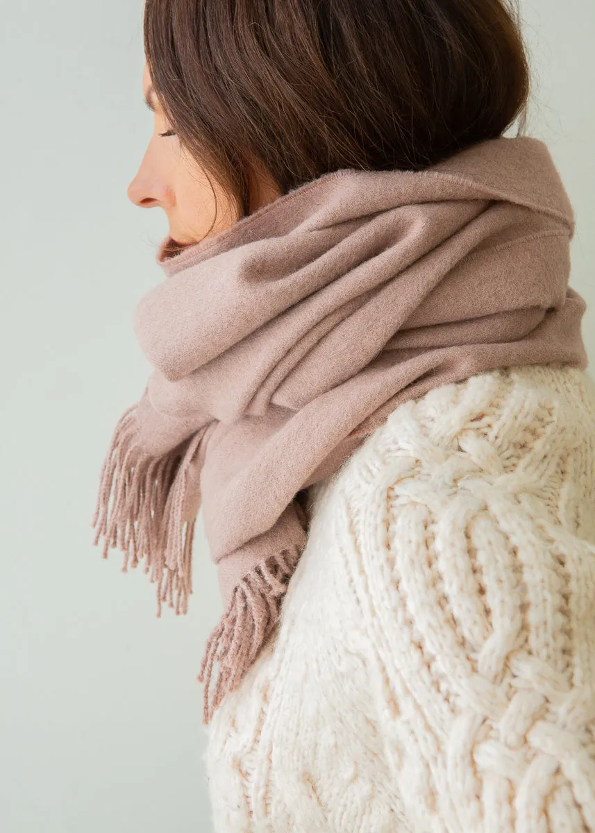 Baby Alpaca Shawl/ Oversized Scarf - Dusty Pink