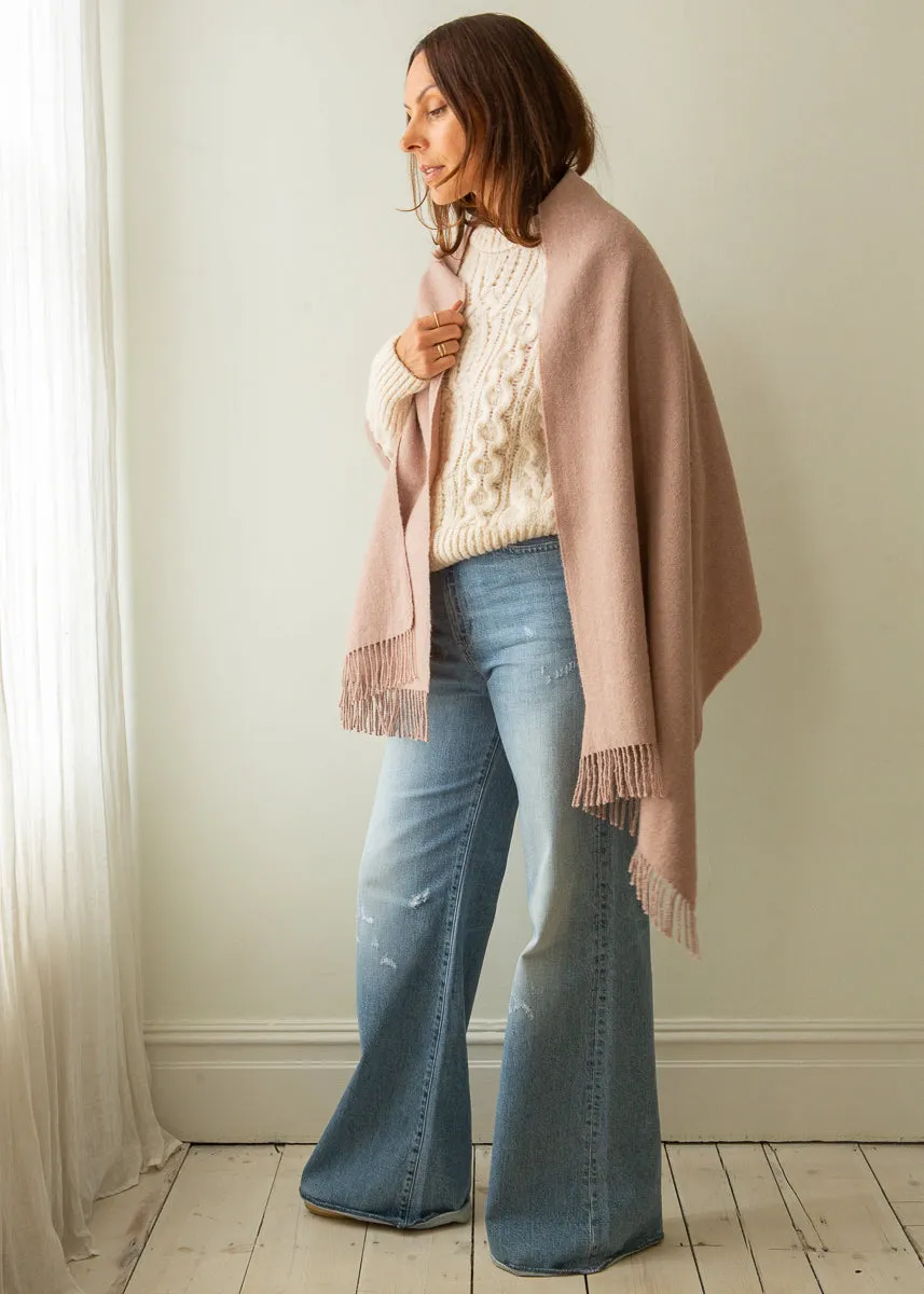 Baby Alpaca Shawl/ Oversized Scarf - Dusty Pink