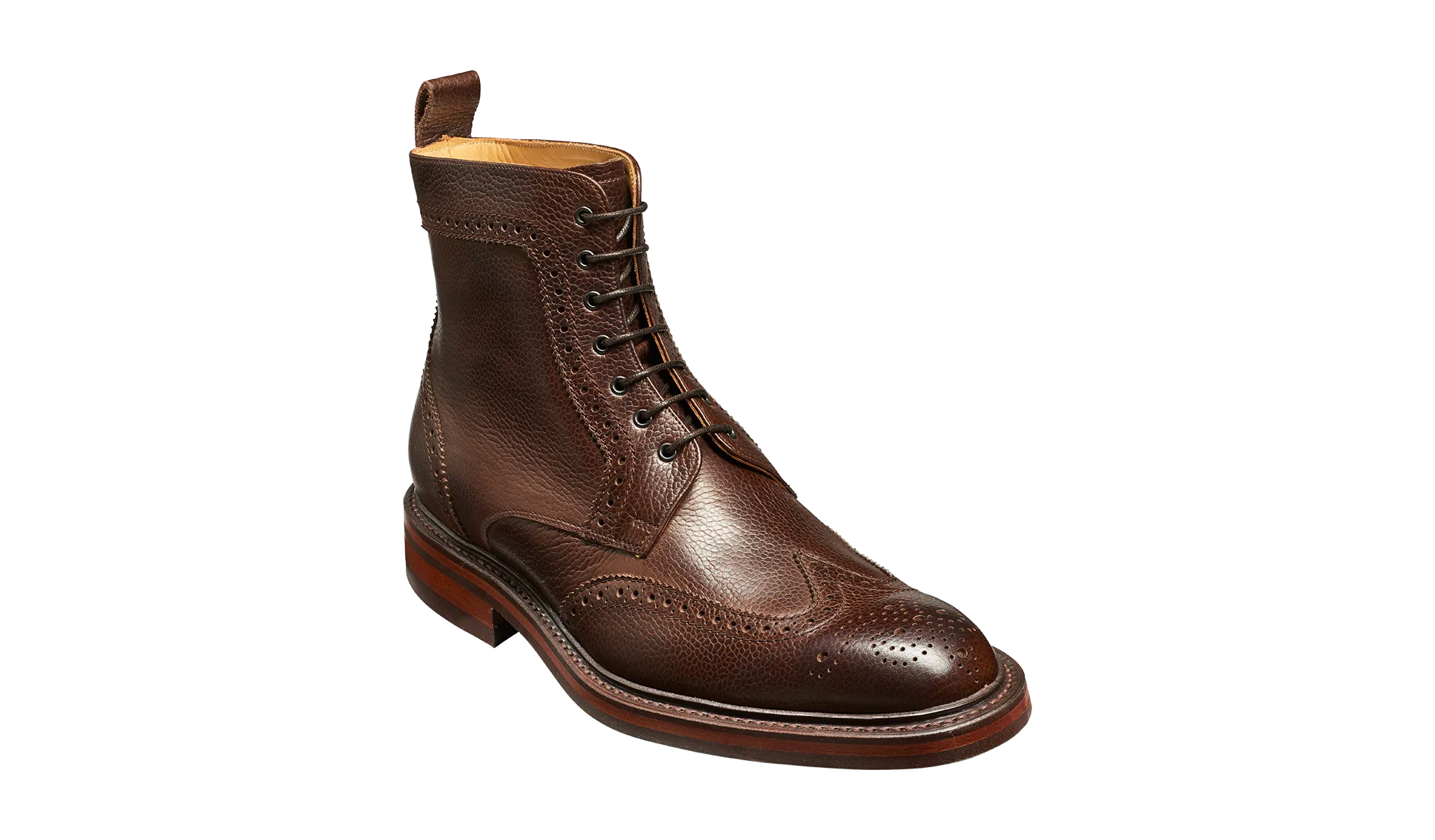 Barker Calder Rugged Wind Cap Boot-  Dark Brown Grain