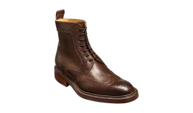 Barker Calder Rugged Wind Cap Boot-  Dark Brown Grain