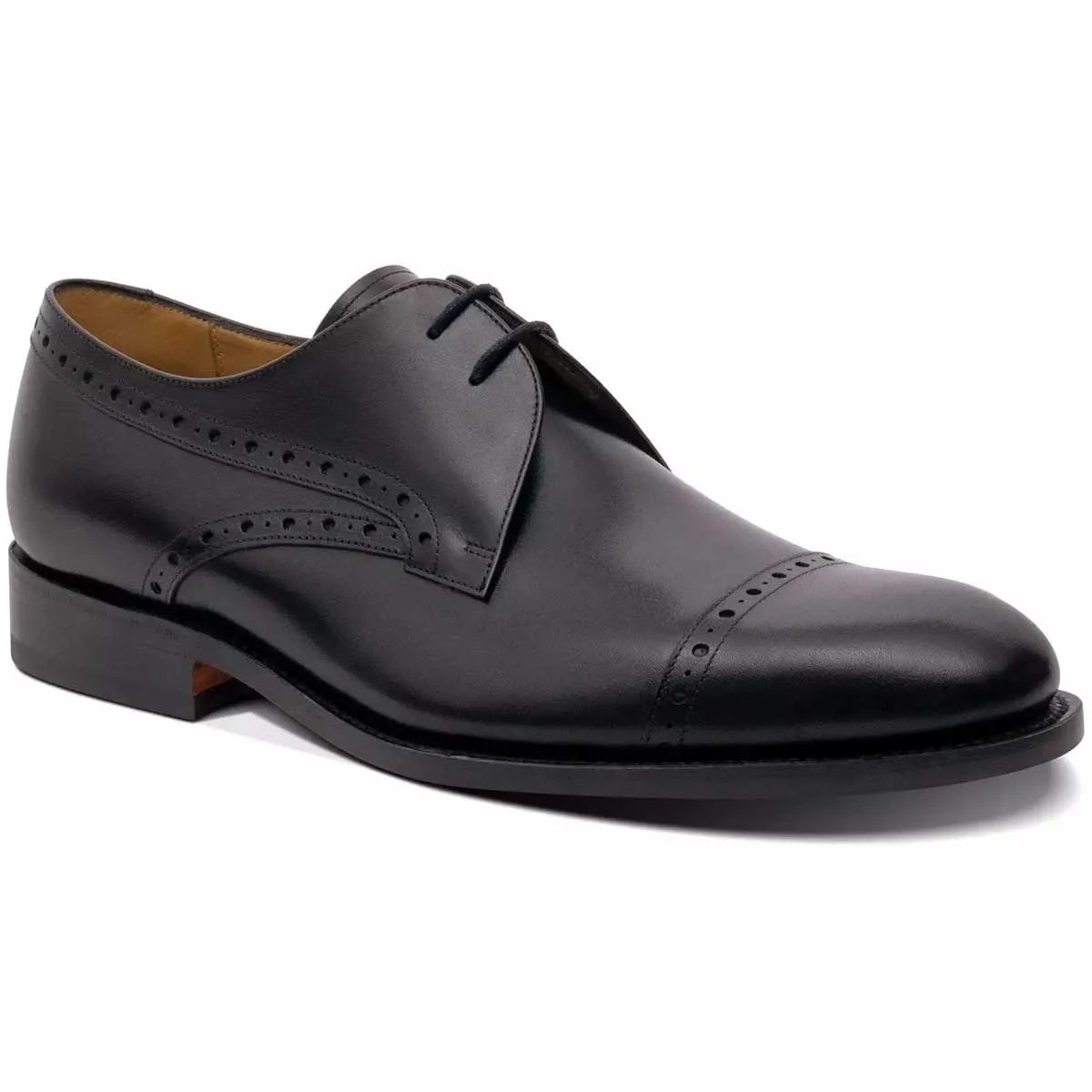 BARKER Wye Shoes - Mens Derby - Black Calf