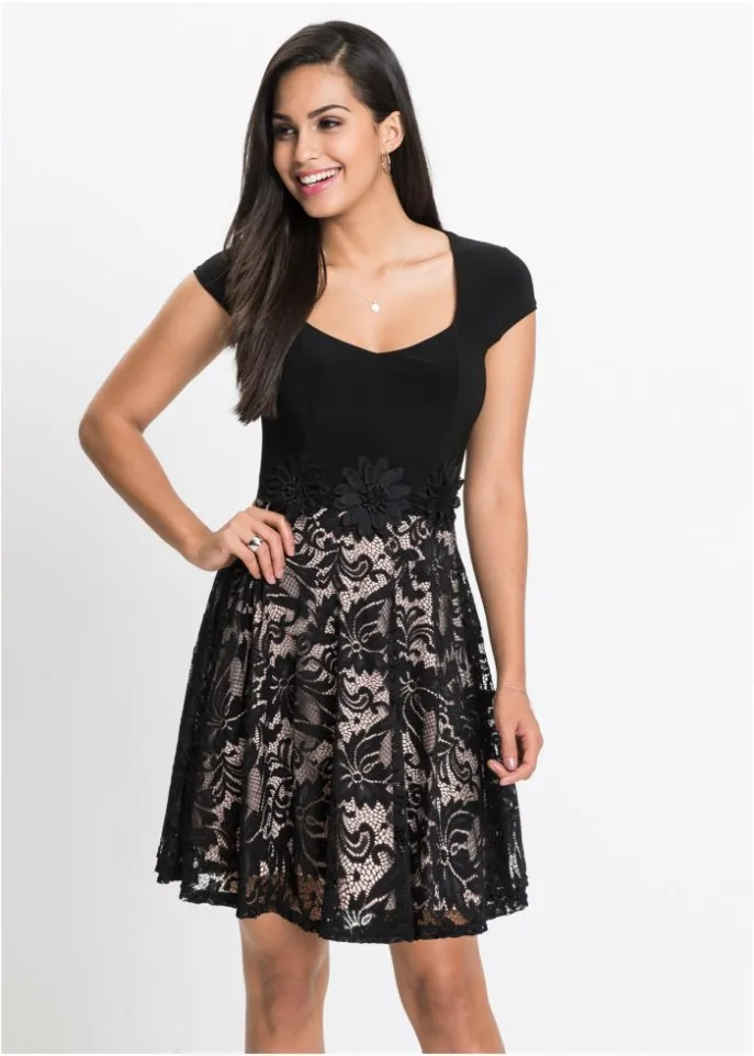 Bodyflirt lace dress, black