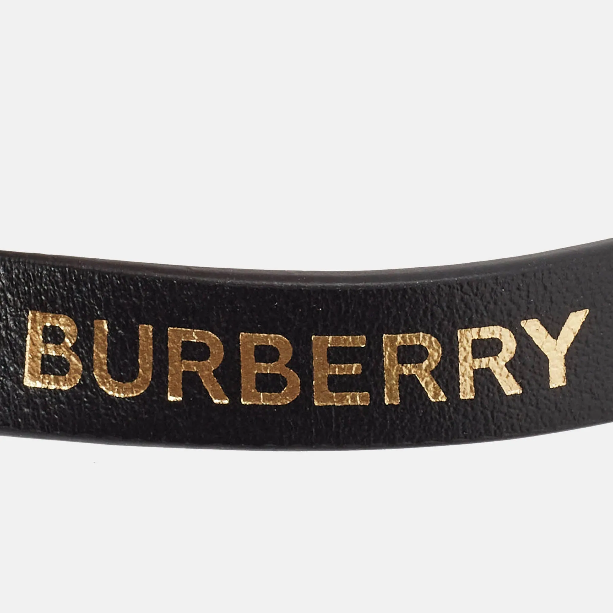 BURBERRY Black Leather Studded C Alphabet Bag Charm