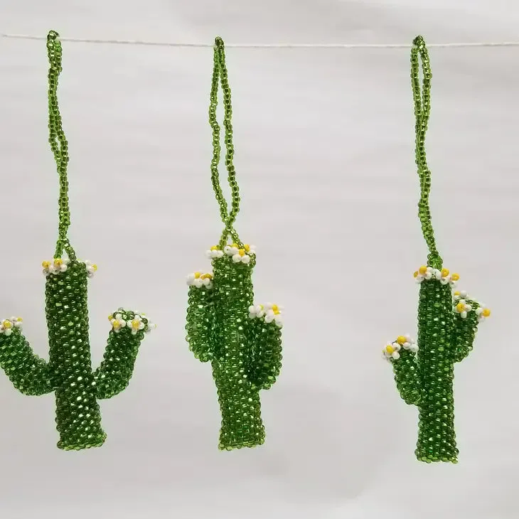 Cactus Seed Bead Ornament(Green) - Guatemala