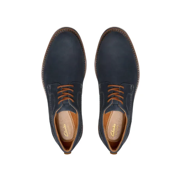 Clarks Men's Monahan Plain Navy Leather