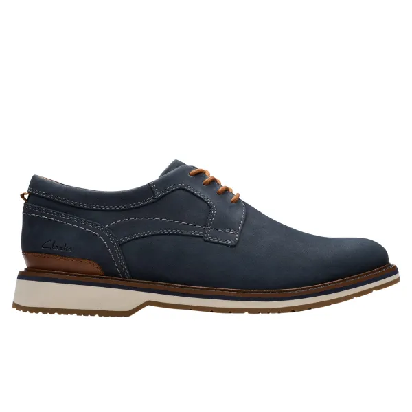 Clarks Men's Monahan Plain Navy Leather