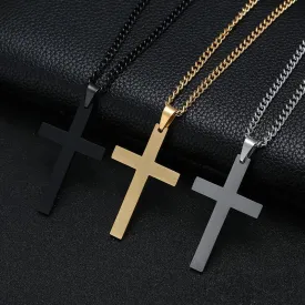 Classic Cross Necklace Men's Pendant Fashion Stainless Steel Jewelry