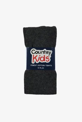 Country Kids Cotton Girls Tights - Charcoal