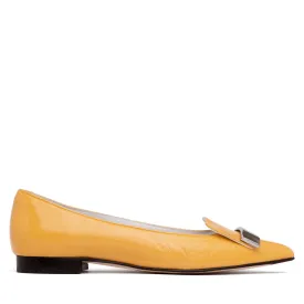 Fia Yellow Patent Leather Ballerina