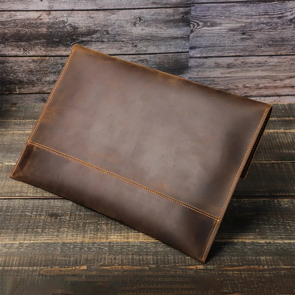 Genuine Leather Laptop Case For Macbook Air Pro M2 M3 M1 Macbook Pro 13 14 15 16 Sleeve Cover Men Notebook Computer