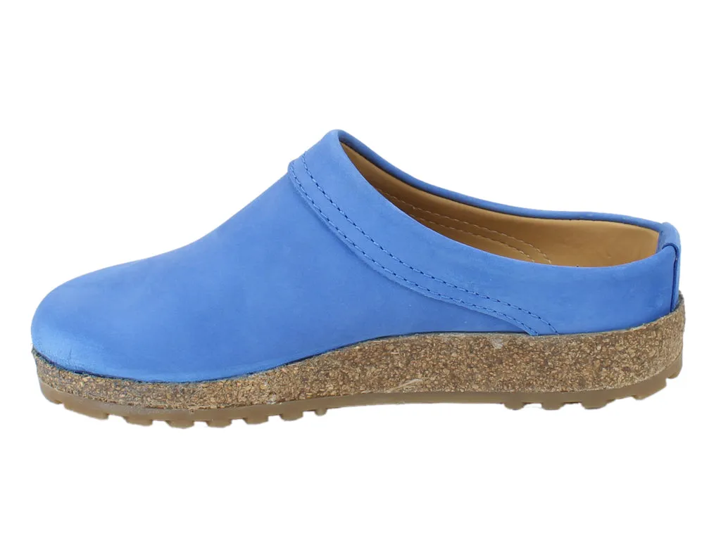 Haflinger Leather Clogs Malmo Blue