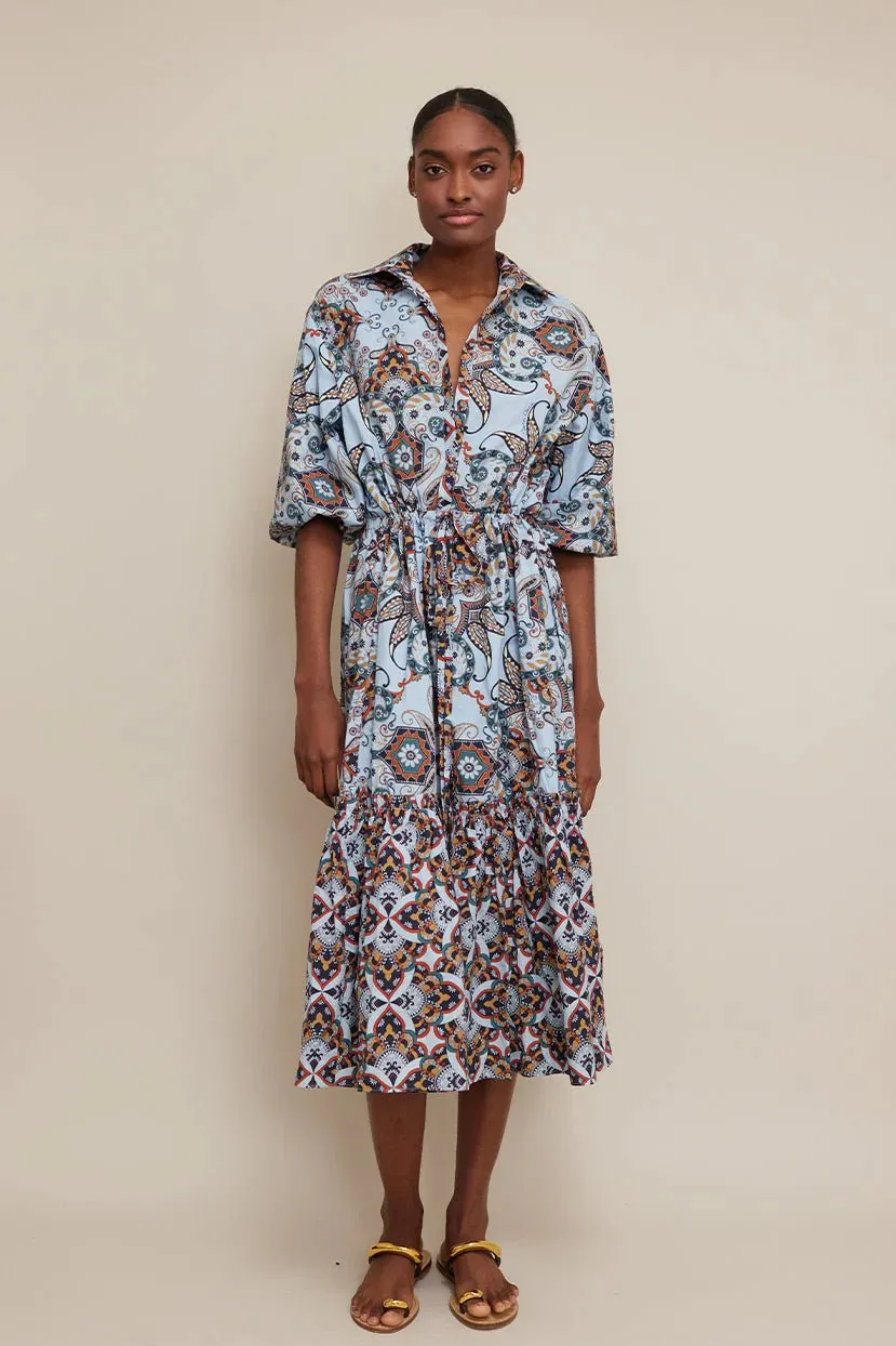 Hutton Shirtdress Blue Vintage Paisley