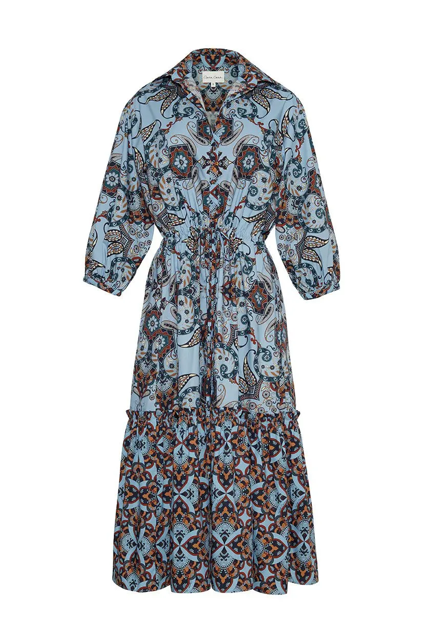 Hutton Shirtdress Blue Vintage Paisley