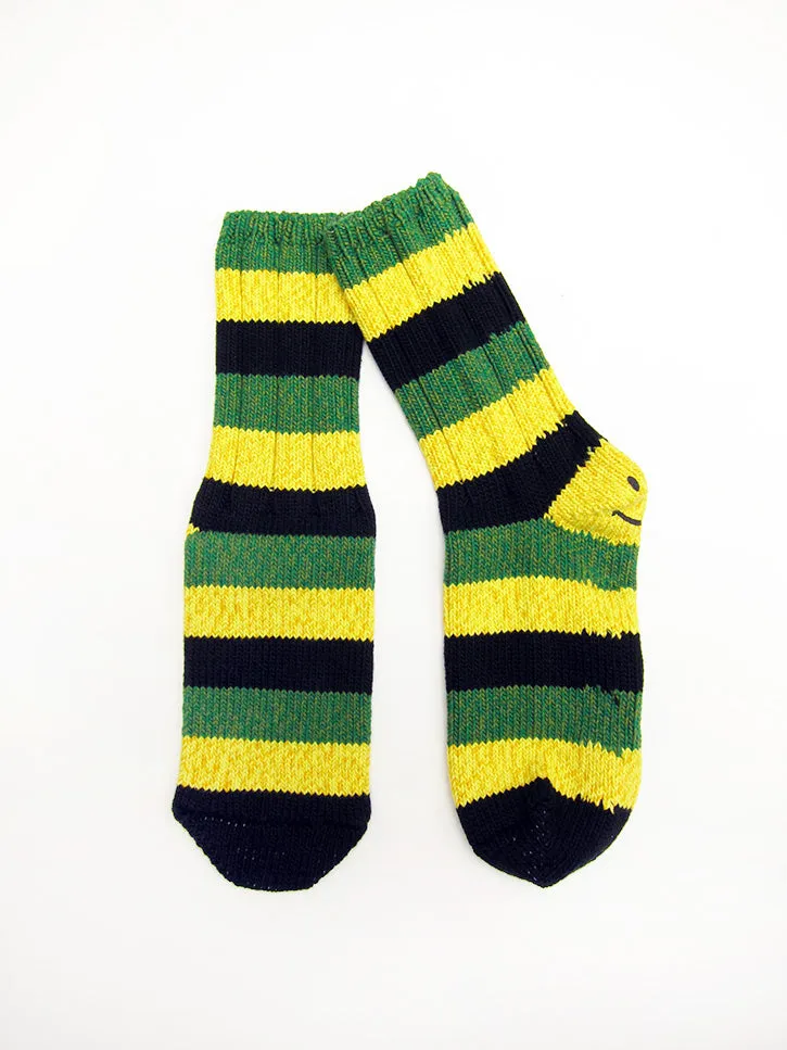 Kapital 56 Yarns Rasta Smiley Socks, Black