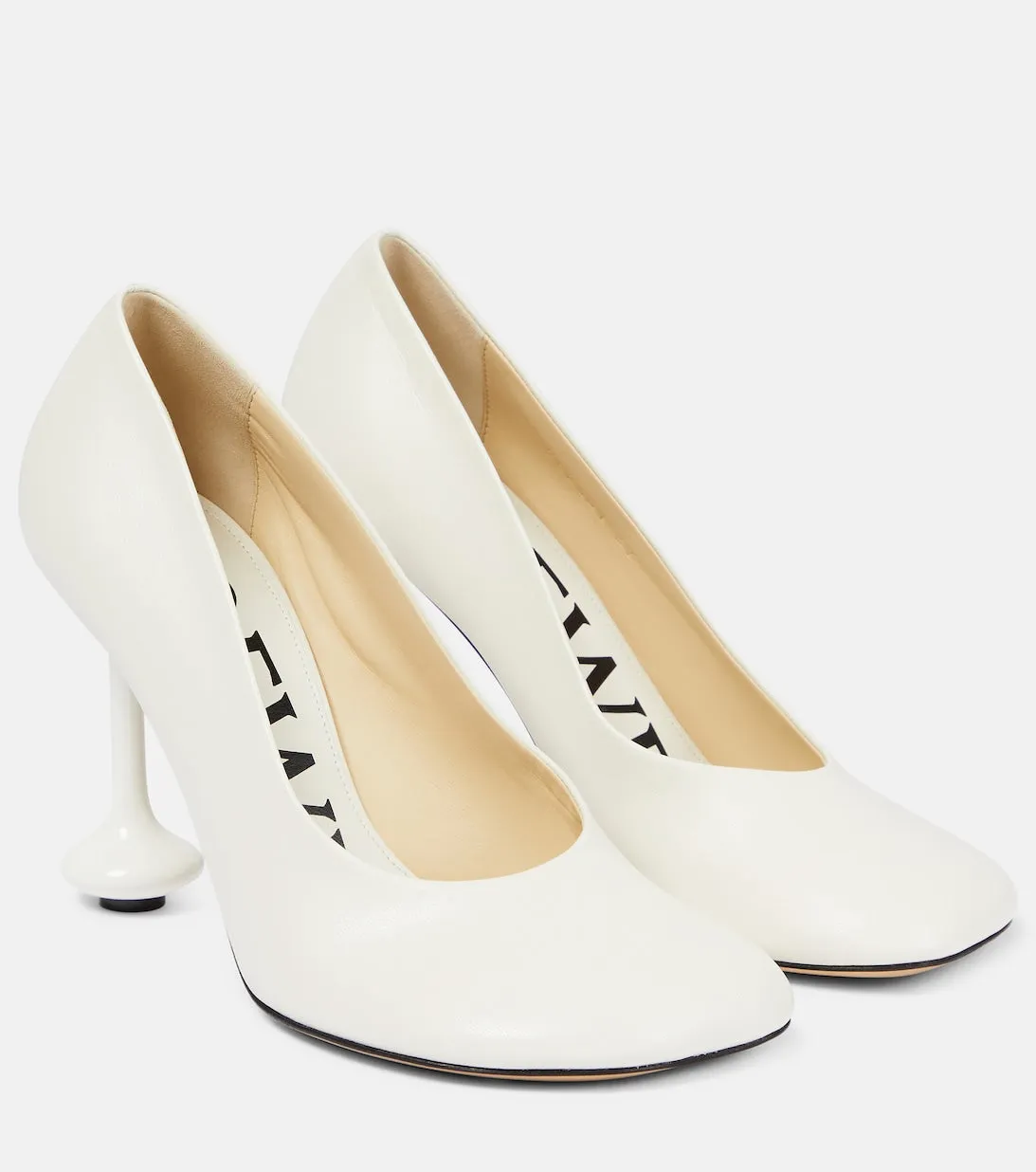 Loewe toy leather pumps, white