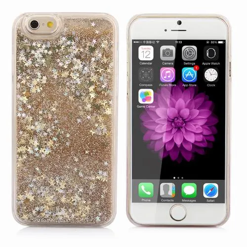 LOVECOM For iPhone 7 6 6S Plus 5 5S 5C SE Cell Phone Case Dynamic Liquid Glitter Stars Quicksand Colorful Sequin Hard PC Cover