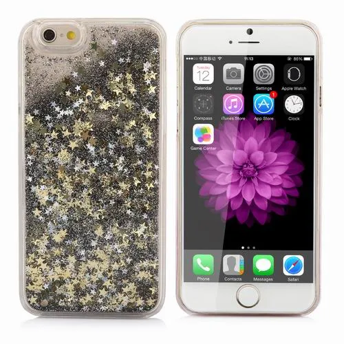 LOVECOM For iPhone 7 6 6S Plus 5 5S 5C SE Cell Phone Case Dynamic Liquid Glitter Stars Quicksand Colorful Sequin Hard PC Cover