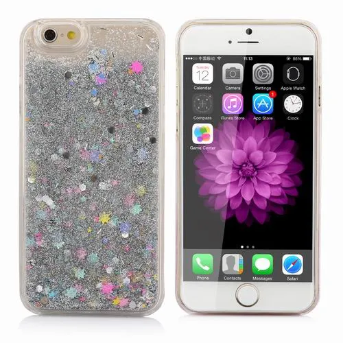 LOVECOM For iPhone 7 6 6S Plus 5 5S 5C SE Cell Phone Case Dynamic Liquid Glitter Stars Quicksand Colorful Sequin Hard PC Cover