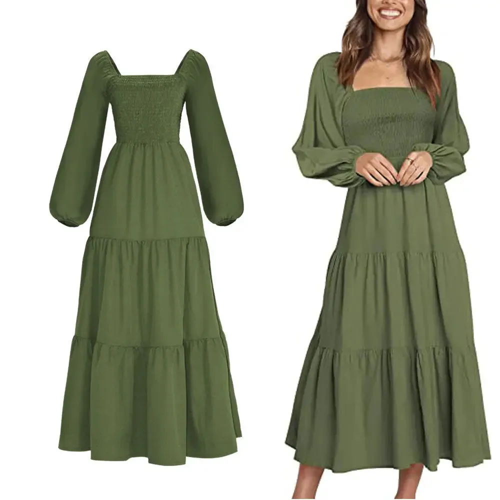 Medieval Retro Idyllic Dress Women