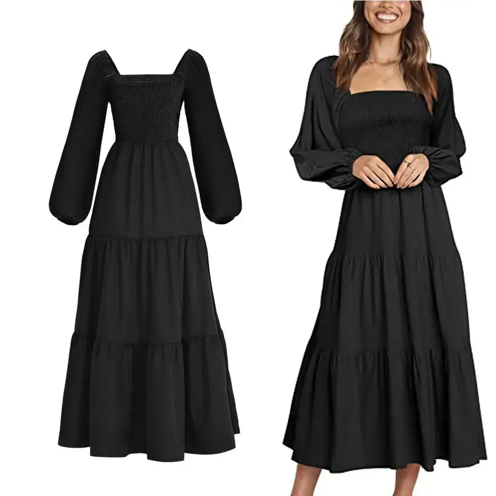 Medieval Retro Idyllic Dress Women