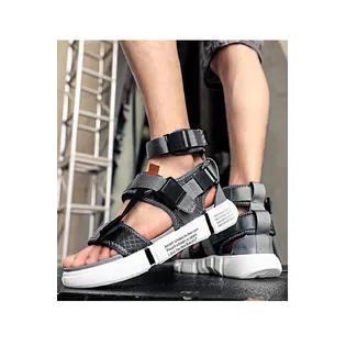 Men Colorful Thick Rubber Sole Non Slip Buckle Up Sandal - MSD77773