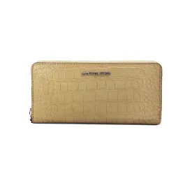 Michael Kors Jet Set Large Camel Animal Print Continental Wrist Wallet