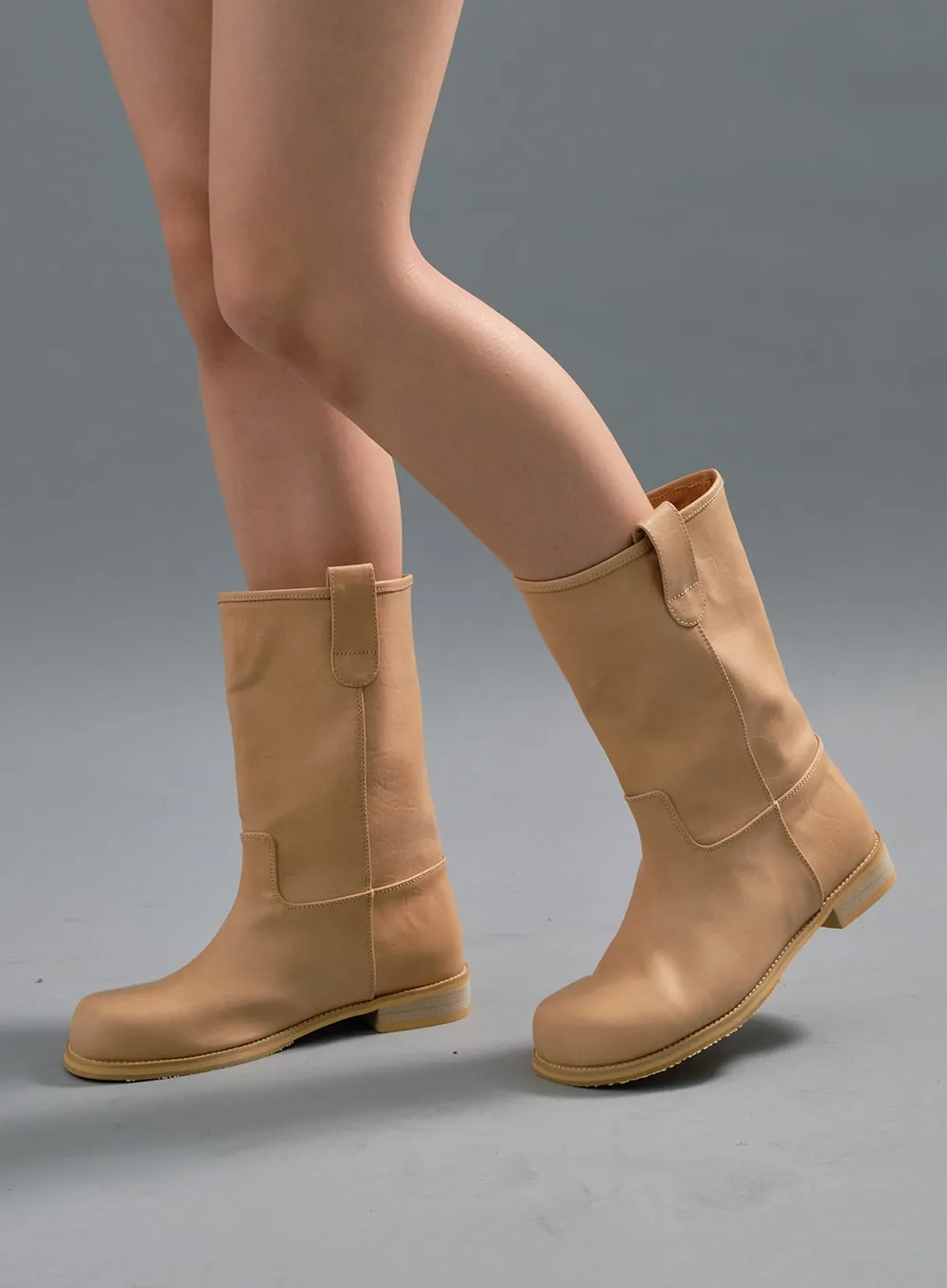 Mid-Calf Round Boots CJ15