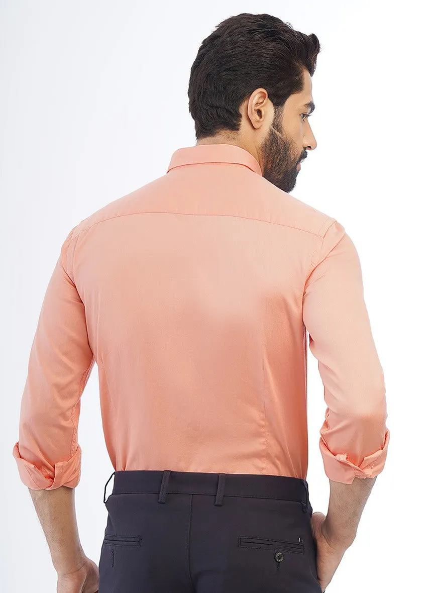 Orange Solid Smart Fit Semi Casual Shirt | Greenfibre