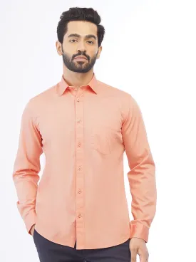 Orange Solid Smart Fit Semi Casual Shirt | Greenfibre