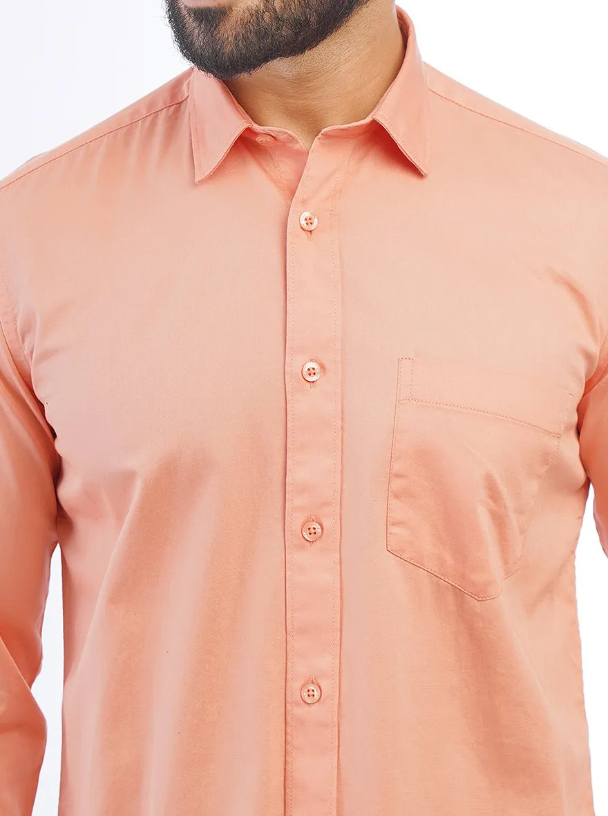 Orange Solid Smart Fit Semi Casual Shirt | Greenfibre