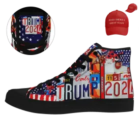 Personalized T Combo Deal, Custom Canvas High Top Sneakers and Hat, T 2024 Gift