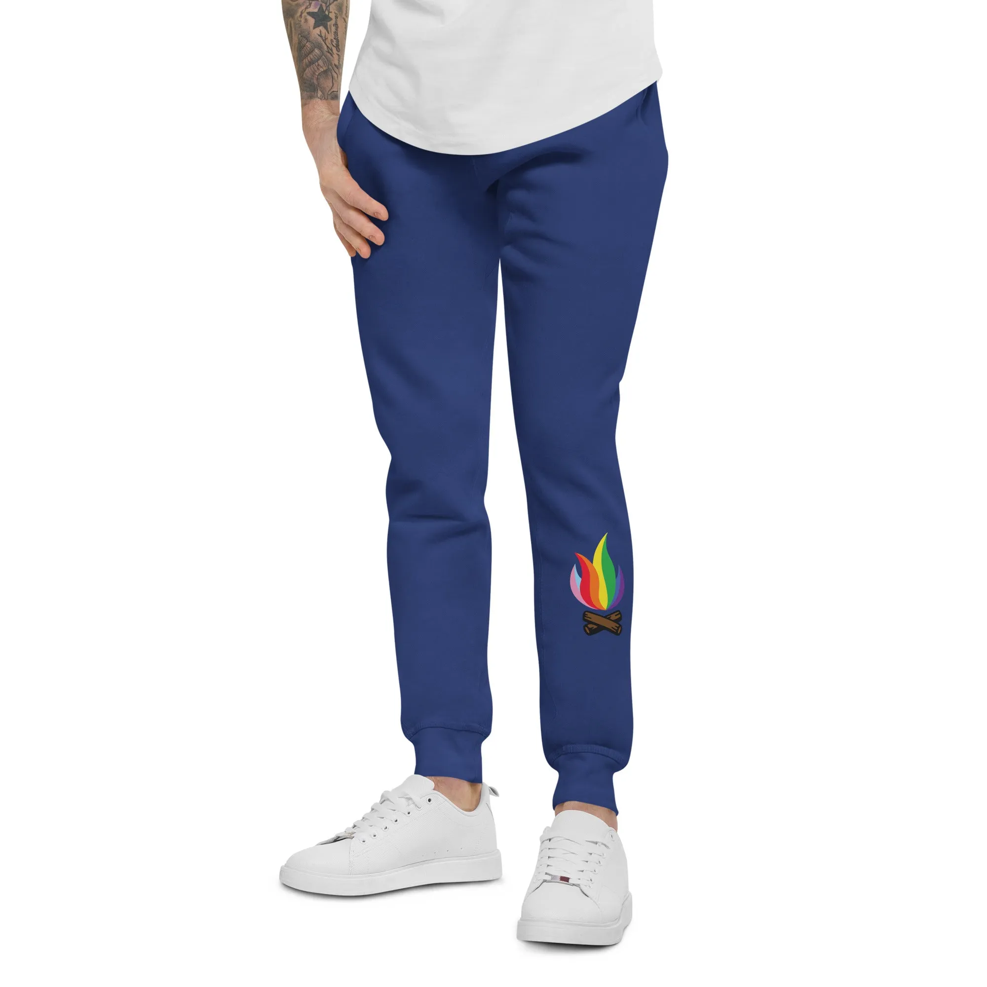 Rainbow Love Flame Unisex Fleece Sweatpants