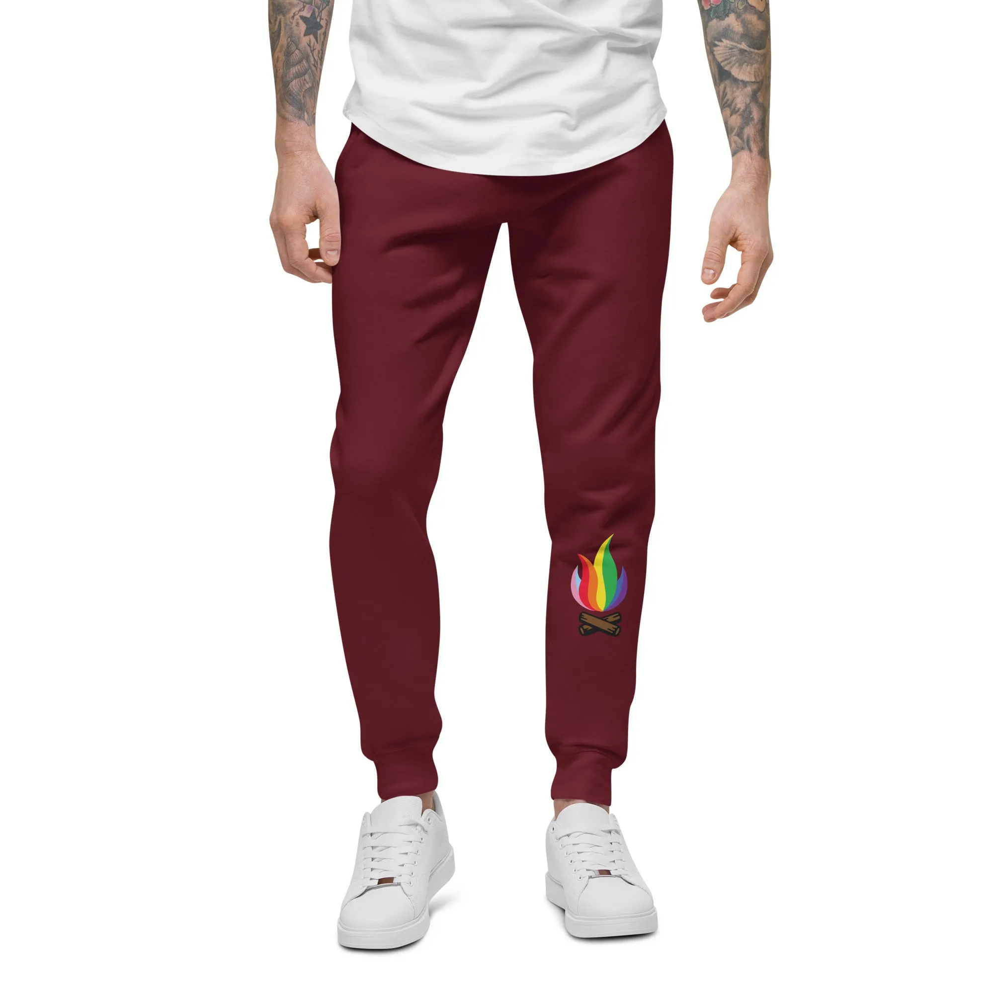 Rainbow Love Flame Unisex Fleece Sweatpants