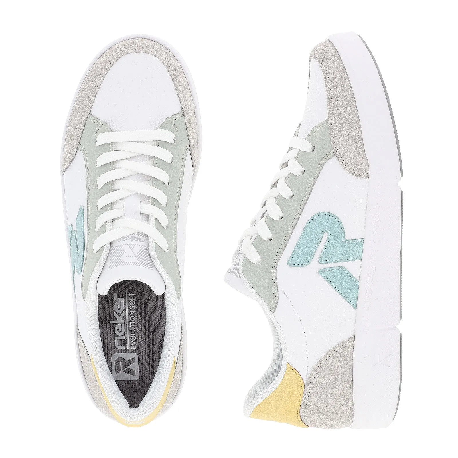 Rieker R-Evolution Adelia 41909-80 Sneaker (Women) - Marble/Weiss/Cyan