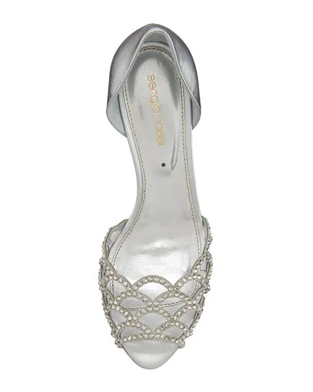 Sergio Rossi | Mermaid Crystal d'Orsay Pump, Metallic Gray | Size 8