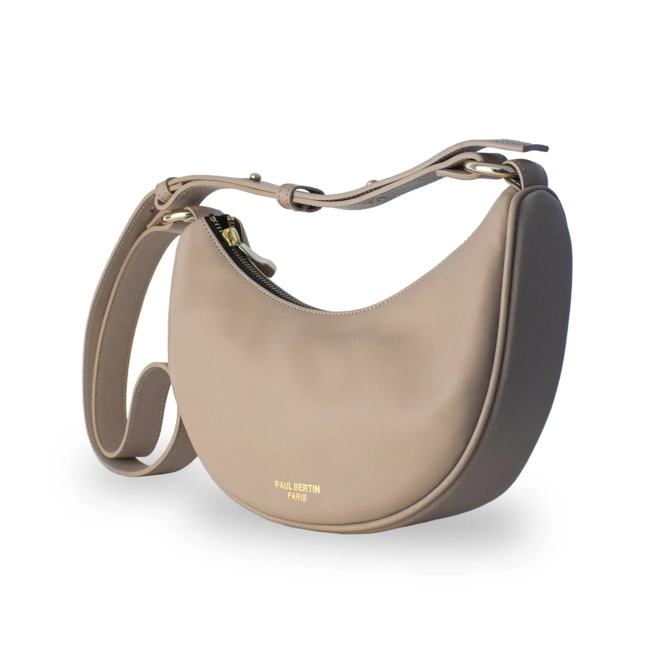 Smooth beige leather fanny pack