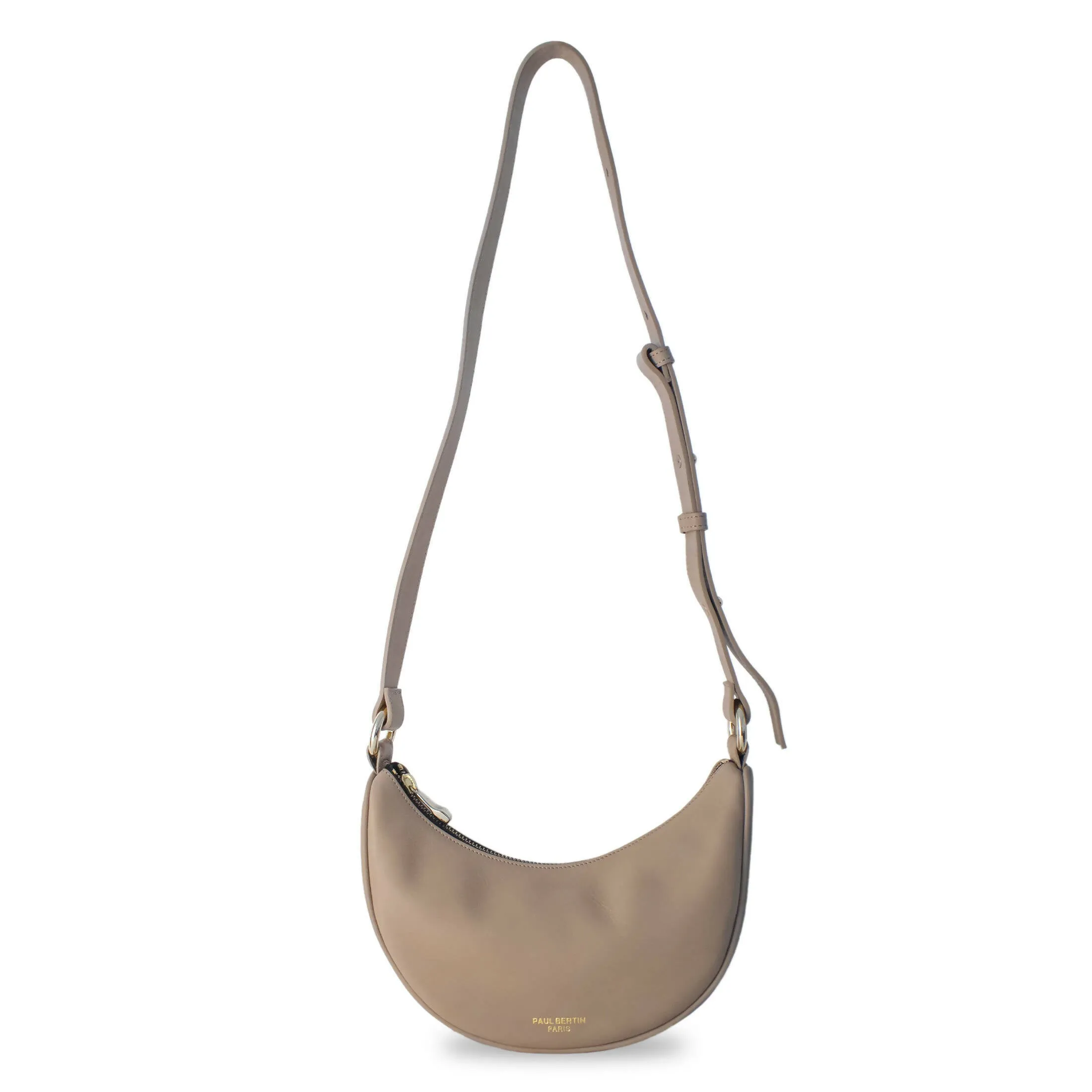 Smooth beige leather fanny pack