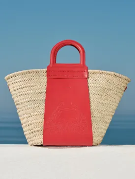 Thalassini Straw Bag With Leather Handles