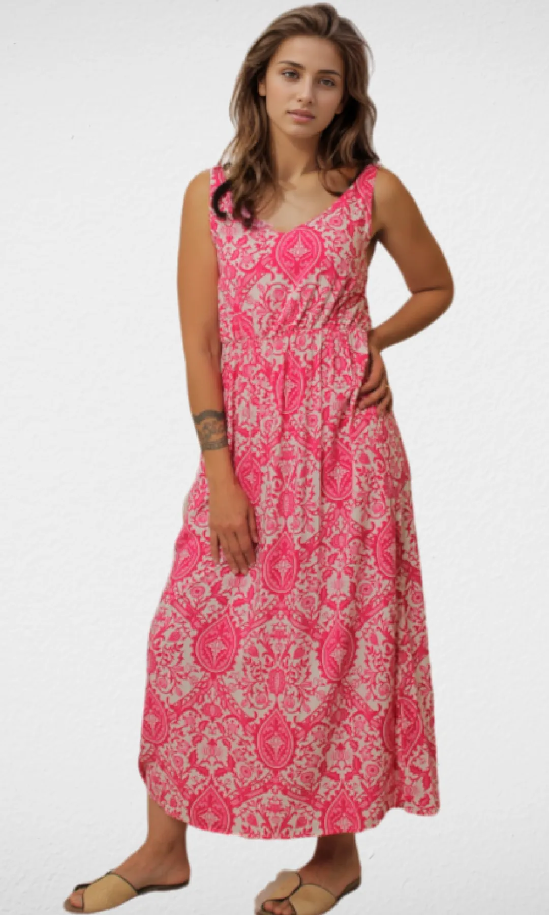 Women Dress  Print (Pink)