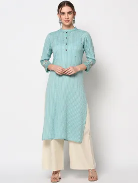 Women Green Straight Kurta