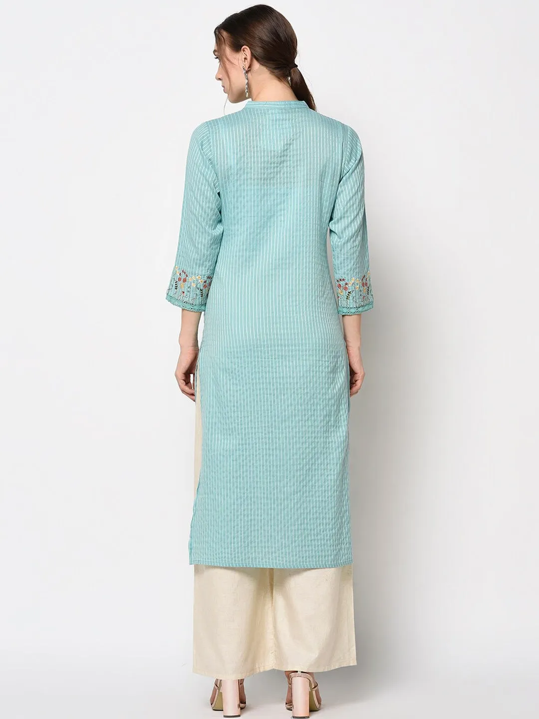 Women Green Straight Kurta