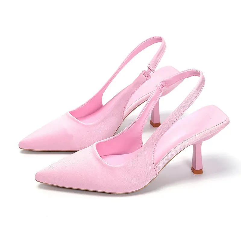 Women High Heels Pumps Heeled Sandals Fashion Female Stiletto Slingback Pointe Weddings Heels - WSHP50072