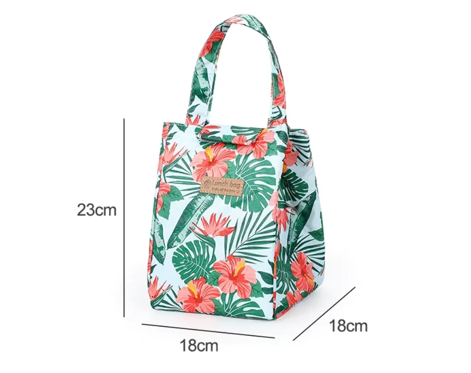 Women Multicolour Waterproof Portable Thermal  Lunch Picnic Bag